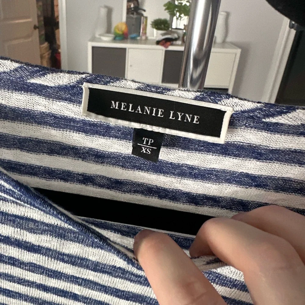 ✨Light Weight Striped Short Sleeve Tee in Blue and White |  Summer | Size XS - Picture 6 of 8